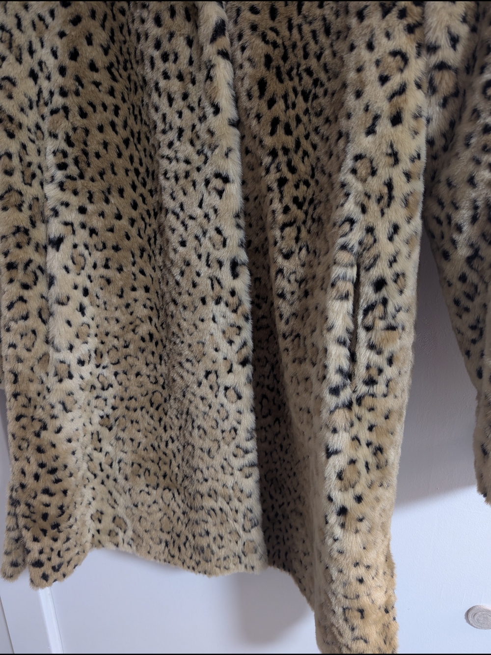 Worthington Leopard Spot Faux-Fur Teddy Coat in Light Brown and Black - Picture 5 of 8